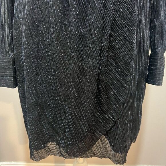 NWT The Kooples NAVY BLUE METALLIC JERSEY SHORT DRESS womens size 8 - Picture 12 of 16